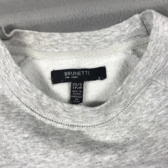 Brunette the Label Sweatshirt Womens XS/S Gray Blonde Graphic Pullover Crewneck - Picture 3 of 9